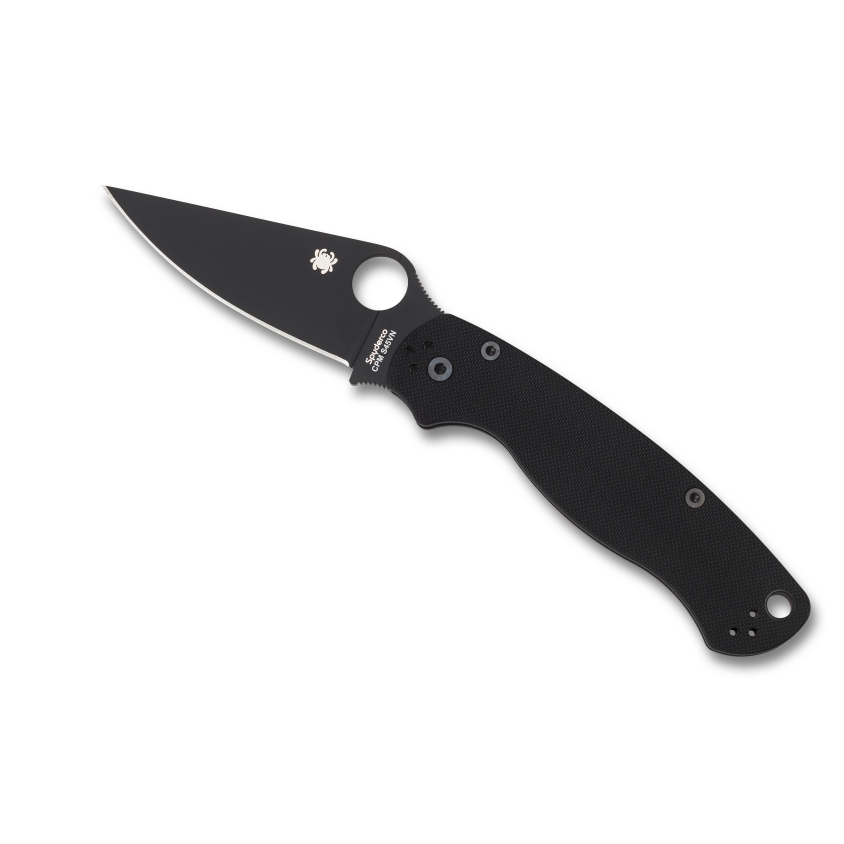 Black plain edge folding knife with ergonomic handle in cutting tools and multi-tools collections for hand and woodworking tasks