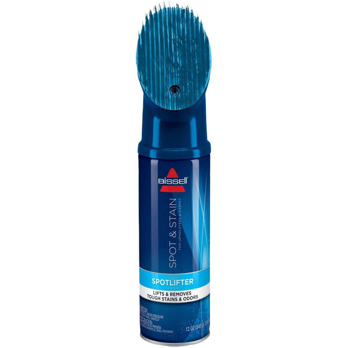 Blue fabric and upholstery spot cleaner with built-in brush for tough stain removal in floor care under $50