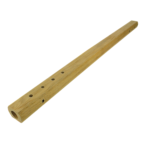 Wooden pitman arm with multiple drilled holes for tractor steering mechanism and home improvement projects
