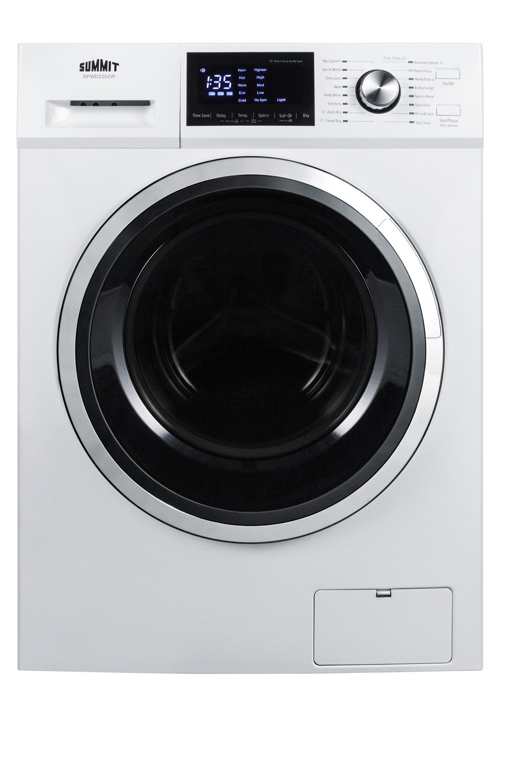 Front load white washer/dryer combo with digital display and control dial from Washer/Dryer Combos collection