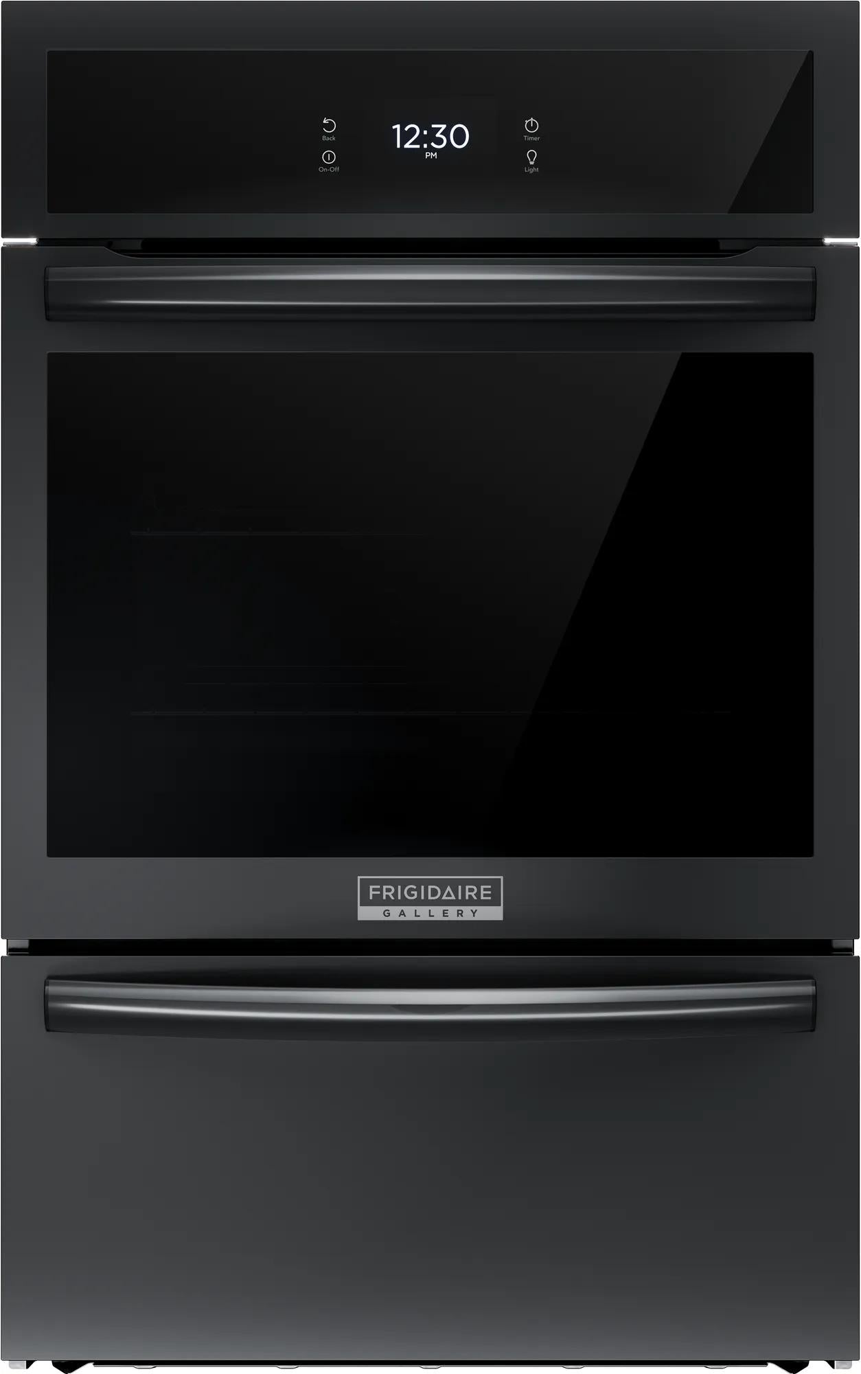 Matte black 24-inch gas wall oven with digital touch display and sleek handles in Kitchen & Kitchenware collections