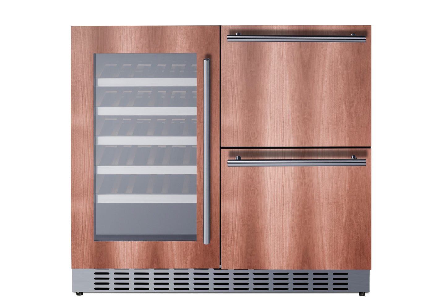 36" Wide Combination Wine Cellar & 2-Drawer Refrigerator (Panel Not Included)