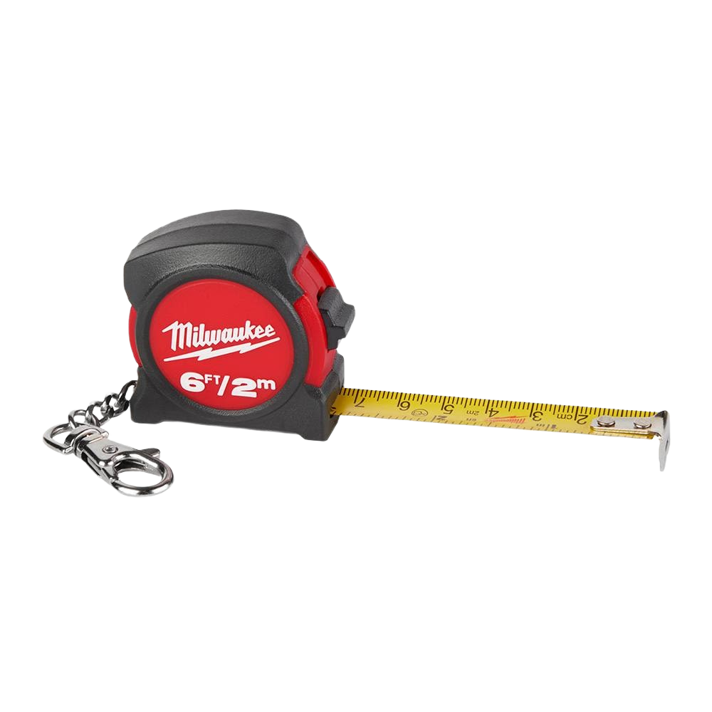 Compact Milwaukee keychain tape measure with nylon blade protection for woodworking and measuring tools under $50 collection