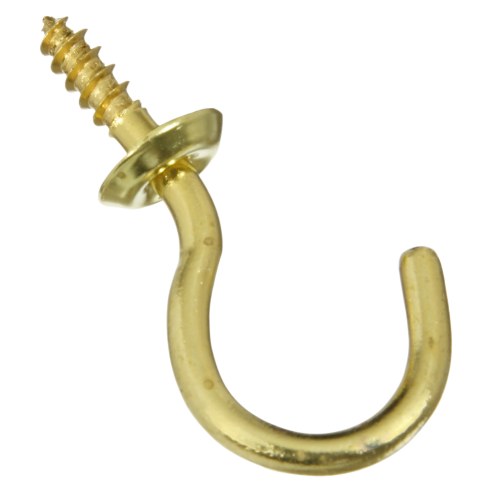 1-inch solid brass cup hook with corrosion resistance for indoor and outdoor home improvement projects under $50