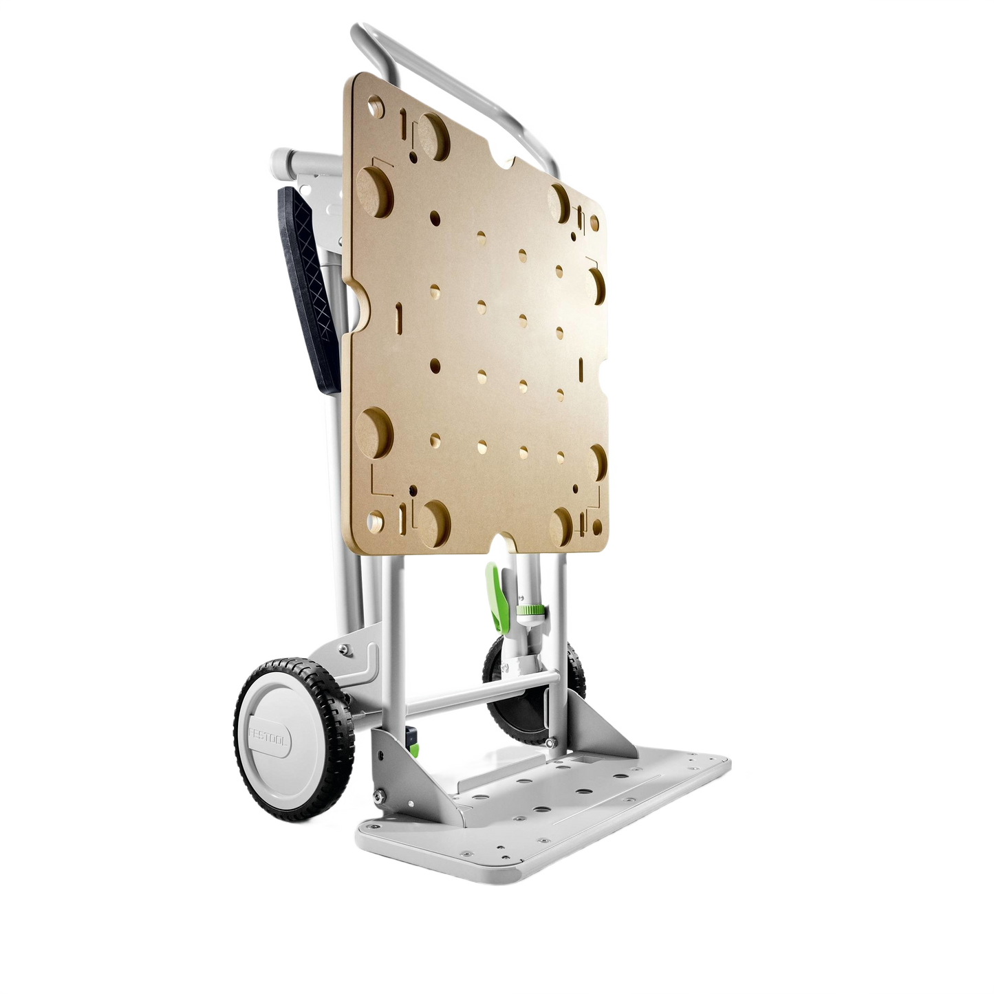 Mobile underframe cart and worktable with wheels for woodworking tools and Festool storage and mobility solutions