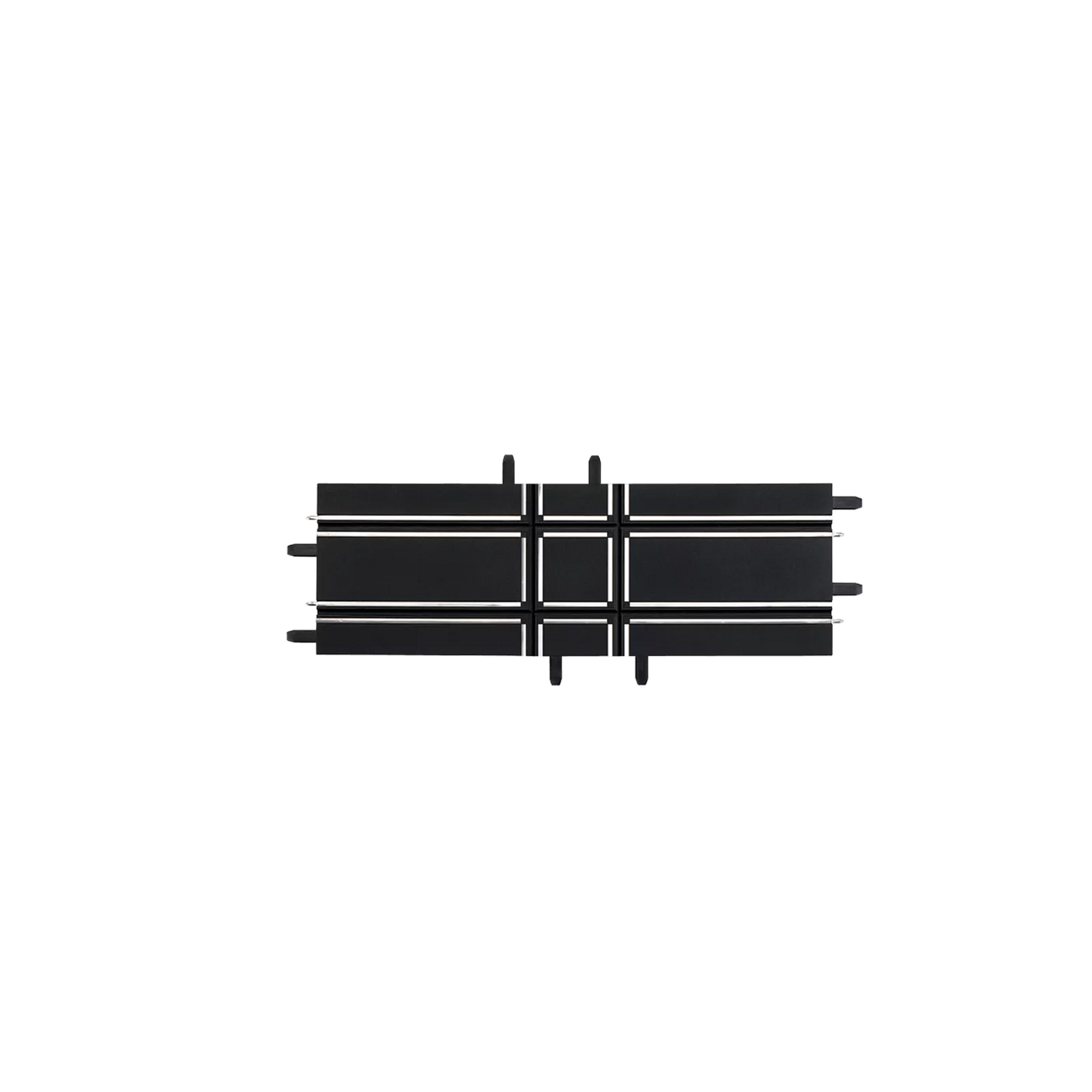 Black plastic race track junction piece designed for Carrera DIGITAL 1:43 and GO!!! slot car racing sets