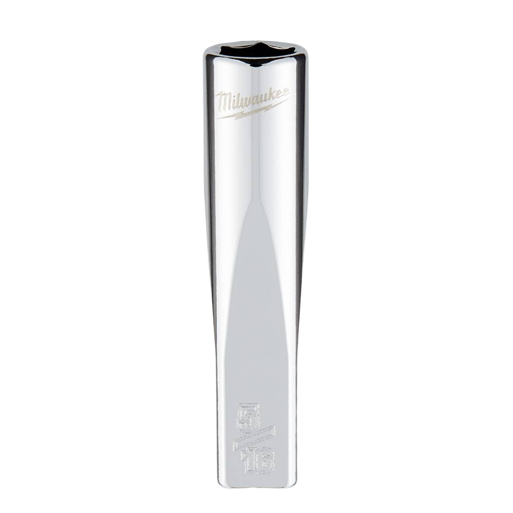 Chrome finished deep socket with FOUR FLAT™ sides for enhanced grip in home improvement and tool use