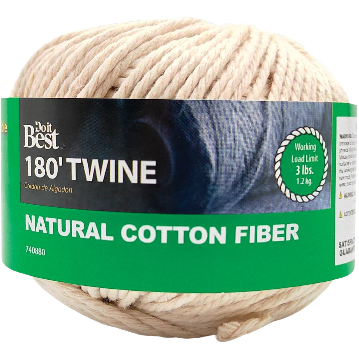 Natural cotton fiber twine ball with 180 feet length for hardware and home improvement projects under $50