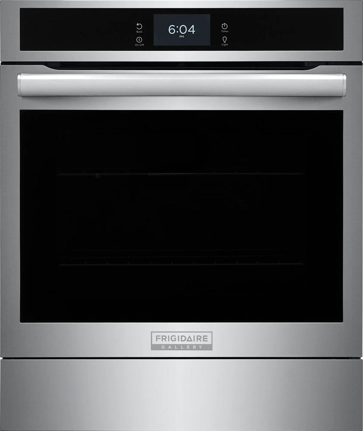 Stainless steel single electric wall oven with digital touchscreen and handle in Wall Ovens at Hartville Hardware