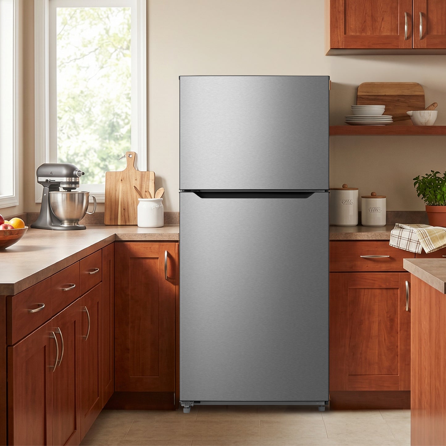 Element Electronics 20.5 cu. ft. Top Freezer Refrigerator - Stainless Steel, ENERGY STAR (ERT21CSCS)