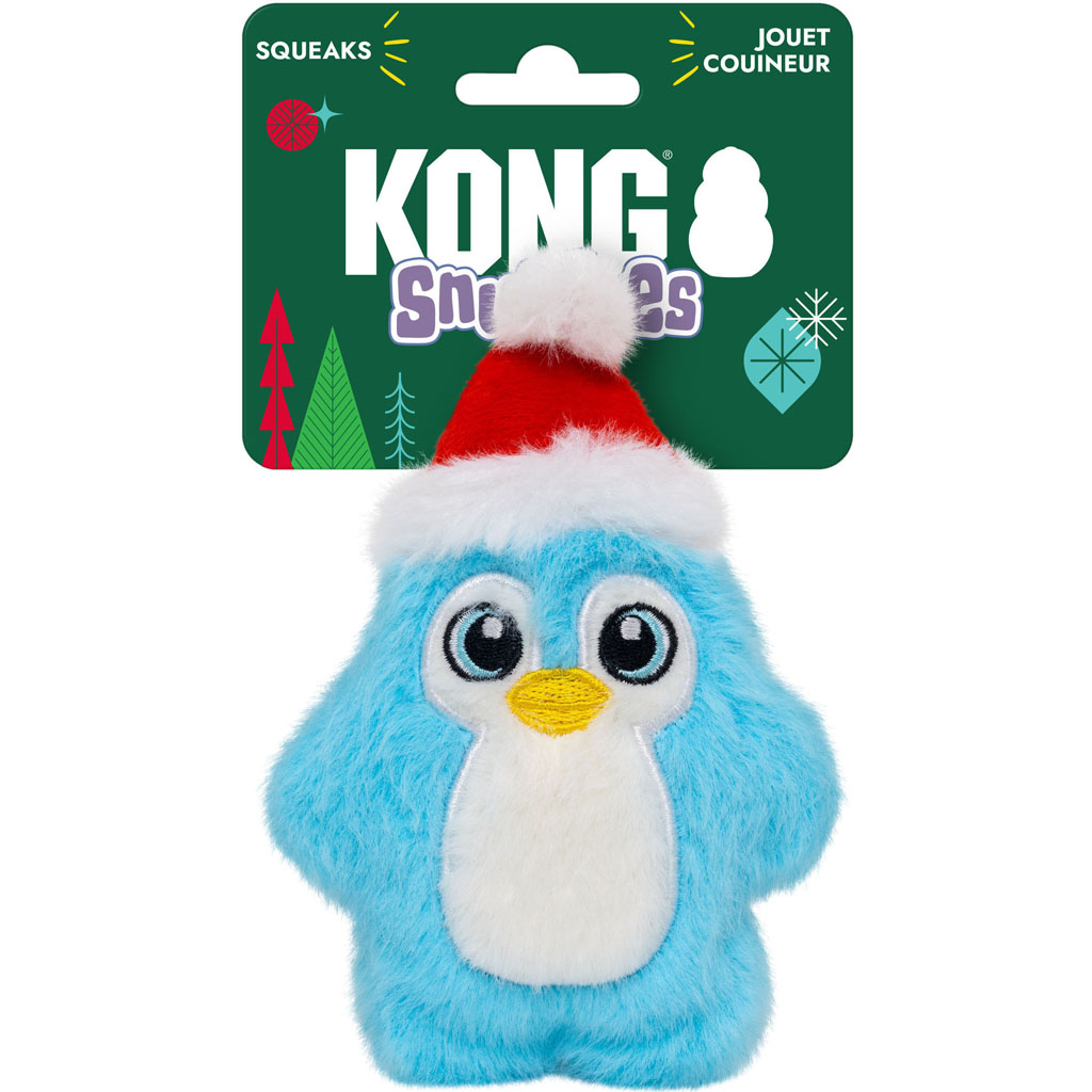 KONG XS Snuzzles Mini Santa Penguin Plush Christmas Dog Toy