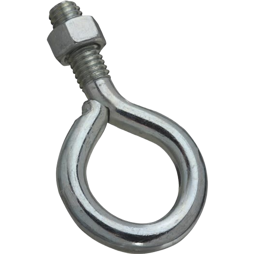 Zinc eye bolt with hex nut for fastening applications in hardware, bolts, and home improvement tool collections