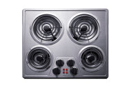 24" Wide 240V 4-Burner Coil Cooktop
