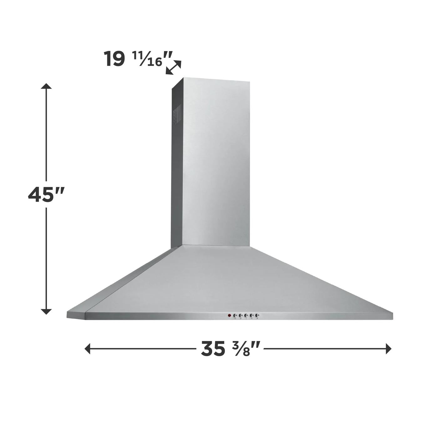 Stainless steel wall-mounted canopy hood with modern design for efficient kitchen ventilation and air movement