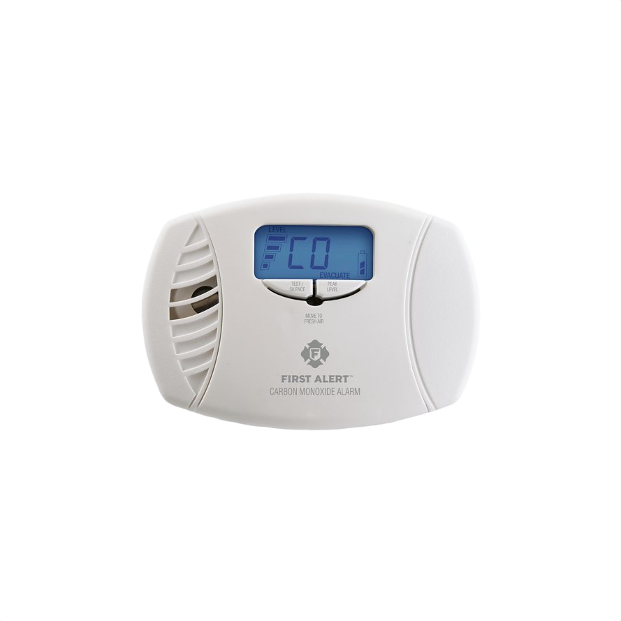 White carbon monoxide alarm with digital display and vented speaker for electrical and fire safety collections under $100