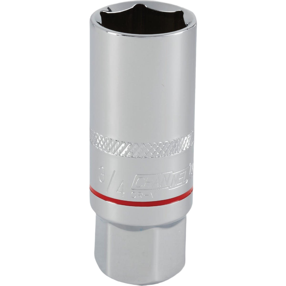 Chrome vanadium steel 6-point spark plug socket with 3/8 inch drive, designed for hand tools and home improvement use
