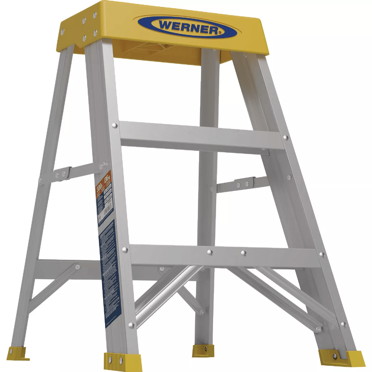 Werner Aluminum Step Stool with 300 lb. Load Capacity, 2 ft.