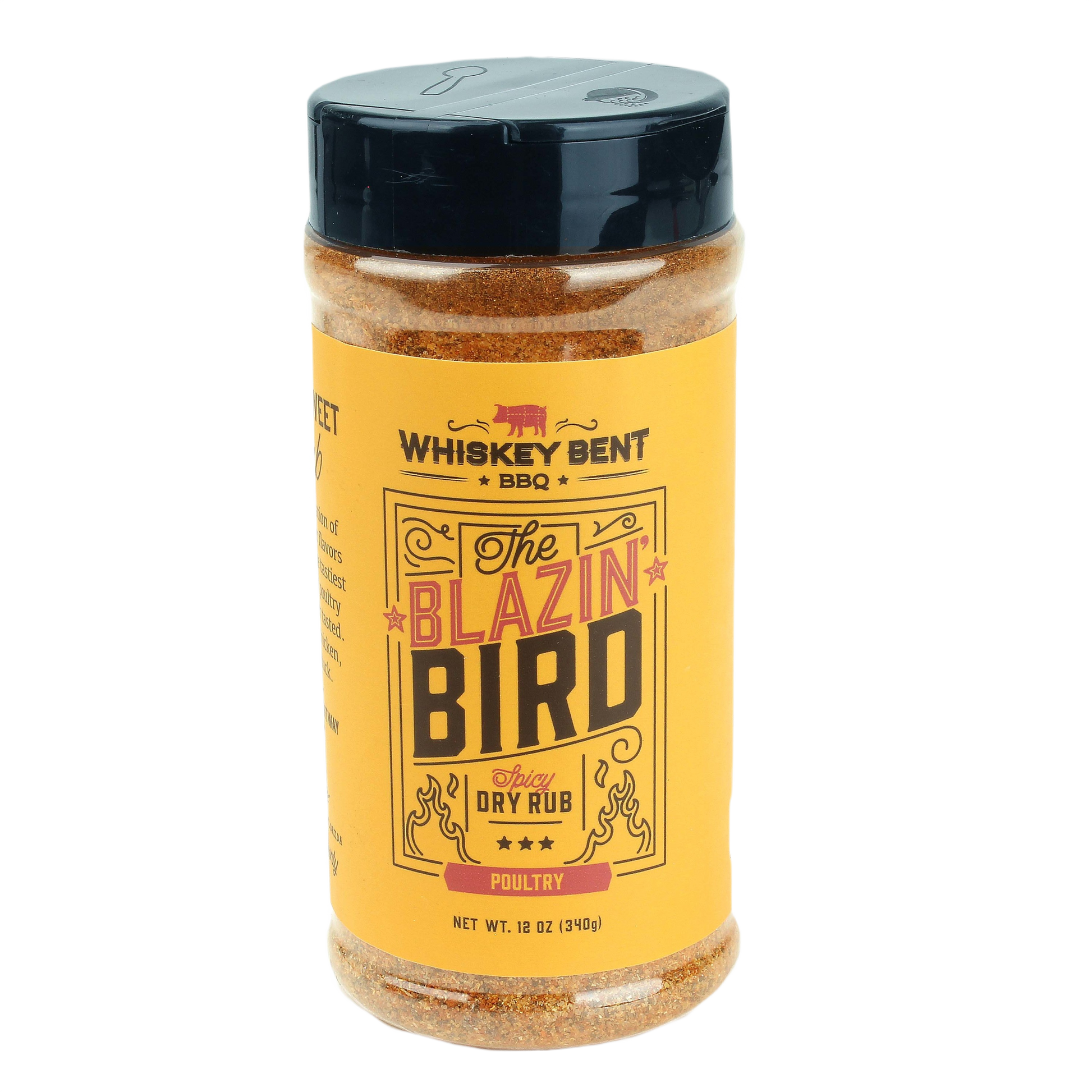 12 oz bottle of gluten-free spicy dry rub seasoning for poultry with bold smoky flavors in grilling and BBQ sauces collection