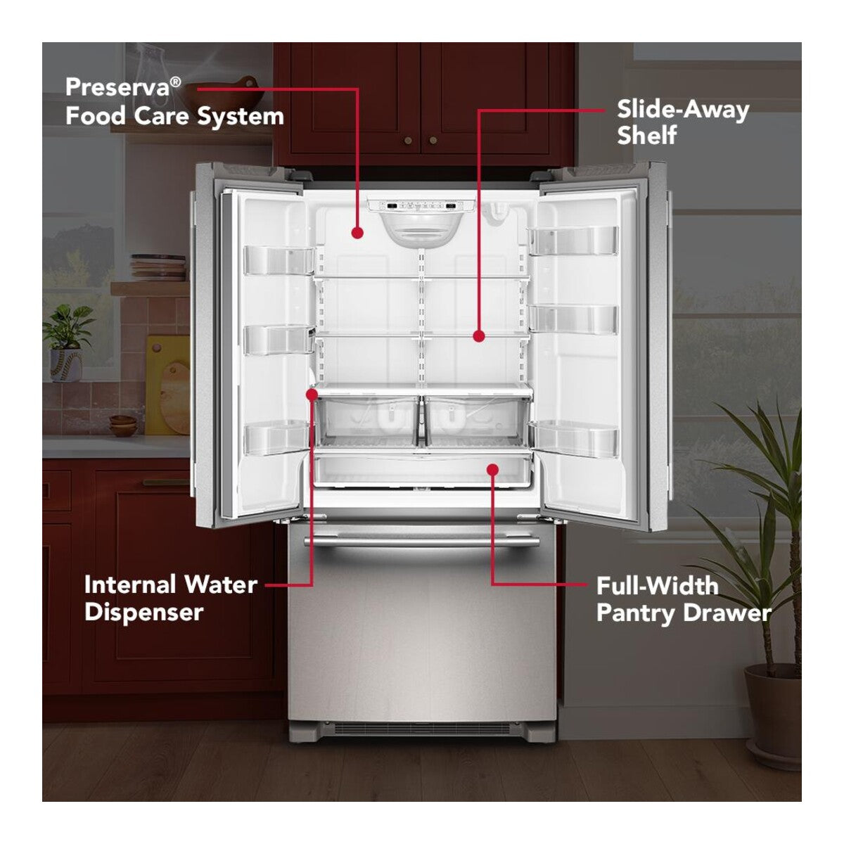 22 Cu. Ft. 33-Inch Bottom Mount Refrigerator with Right Door Swing in PrintShield® Stainless Steel
