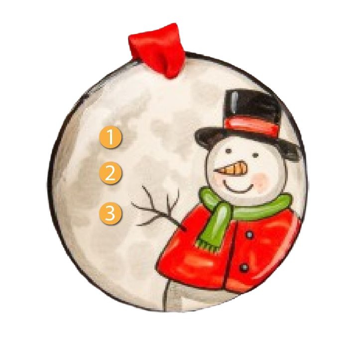 Hand-painted ceramic snowman ornament wearing a top hat and red coat, part of Christmas Ornaments & Tree Decorations under $50