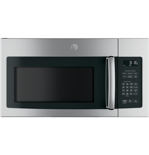 Top view of stainless steel over-the-range microwave with digital control panel from Microwaves collection