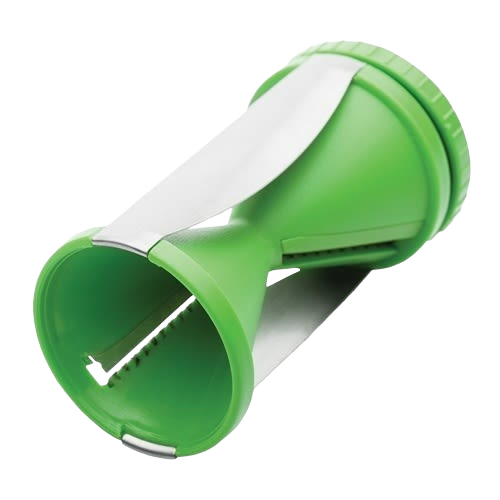 Green handheld spiralizer with stainless steel blades for vegetable preparation in kitchenware collections under $50