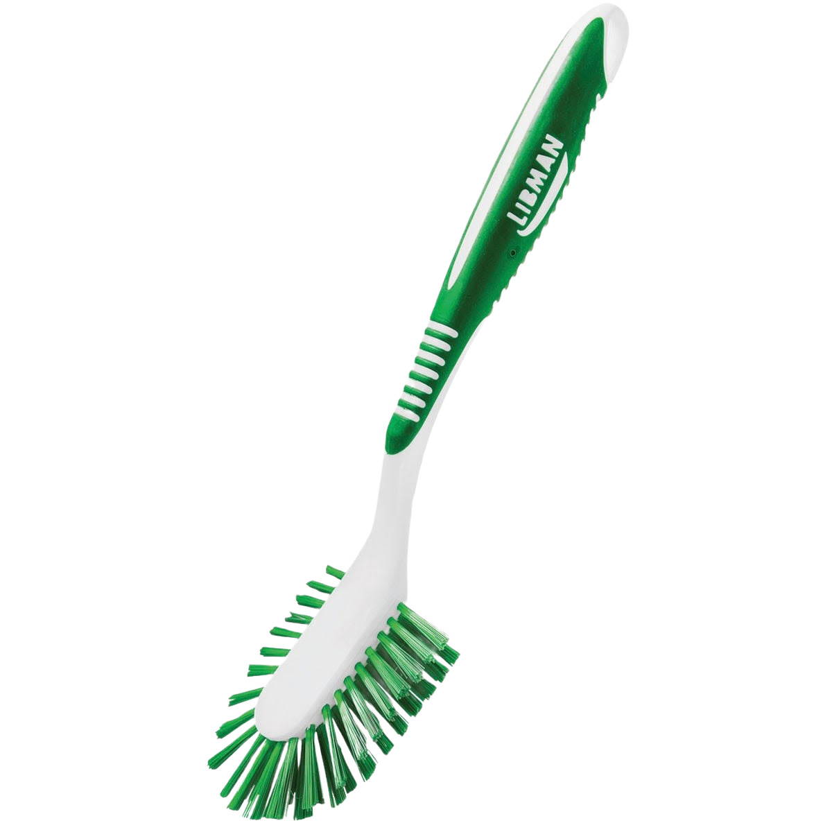 Green and white ergonomic rubber grip dish brush with durable polymer bristles for cleaning tools under $50 collections