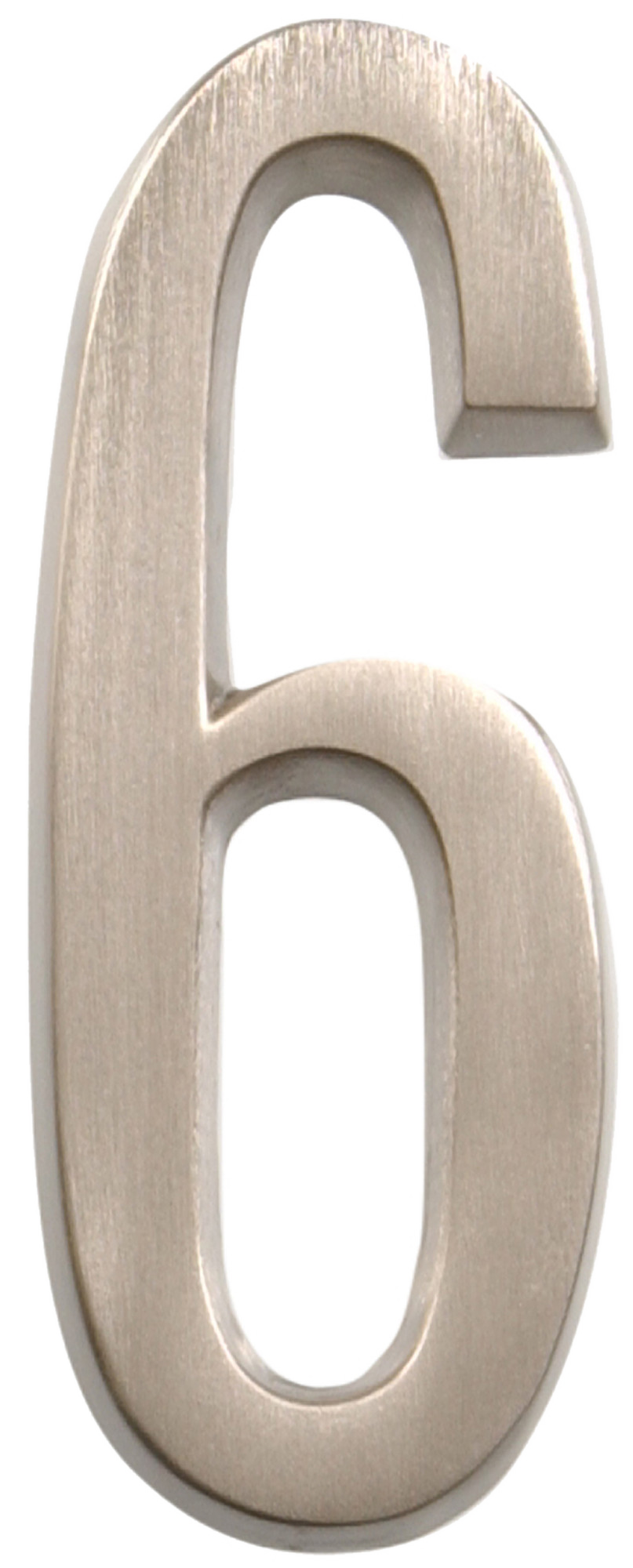 Hillman 4" Adhesive House Number 6 Nickel, 2-Pack