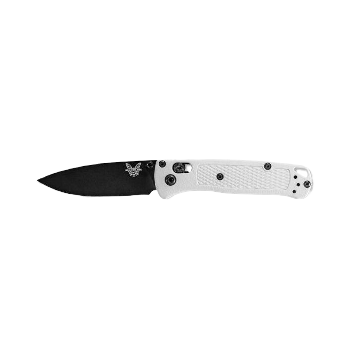 Compact pocket knife with black blade and textured white handle ideal for everyday cutting tasks and tools use.