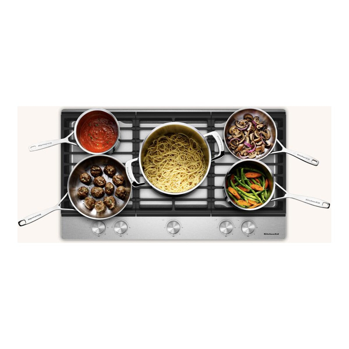 KitchenAid® 36 in. Gas Cooktop with 5 Versatile Burners