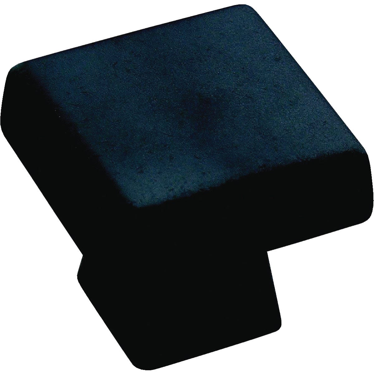 Matte black bronze square cabinet knob with smooth finish for home improvement and hardware projects