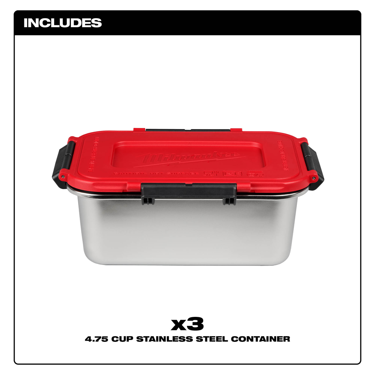 Milwaukee Stainless Steel Containers for M18™ Jobsite Lunch Warmer, 3-Pack