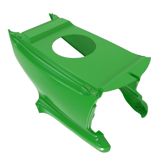 Green painted metal lower hood replacement for John Deere equipment in automotive parts and body housings collection