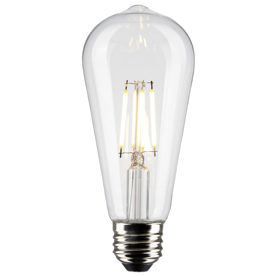 Clear ST19 LED light bulb with visible filament and medium screw base for home improvement projects and tools use