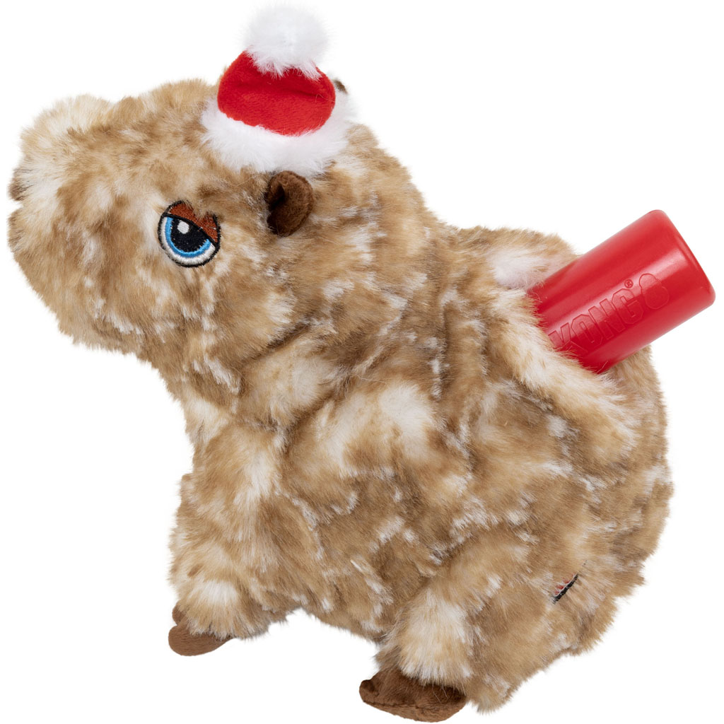 KONG Medium Comfort Wuzzeez Capybara Plush Christmas Dog Toy