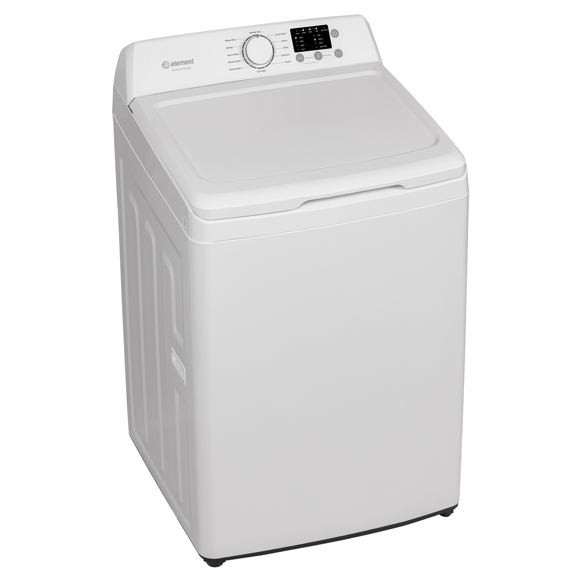White top load washing machine with agitator and digital control panel in Top Load Washers and Appliances collections