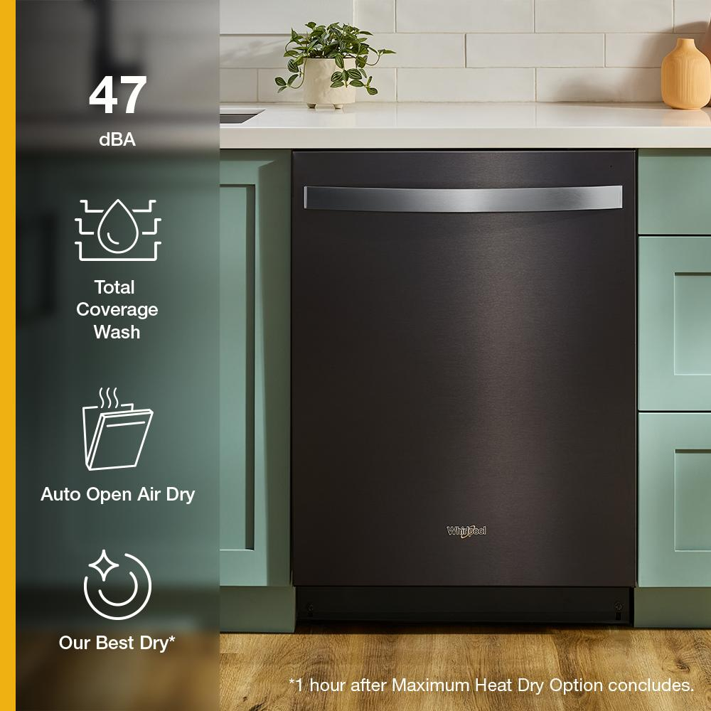 Whirlpool® 24-Inch Top Control Dishwasher with Total Coverage Wash and Auto Open Air Dry in Fingerprint Resistant Stainless Steel