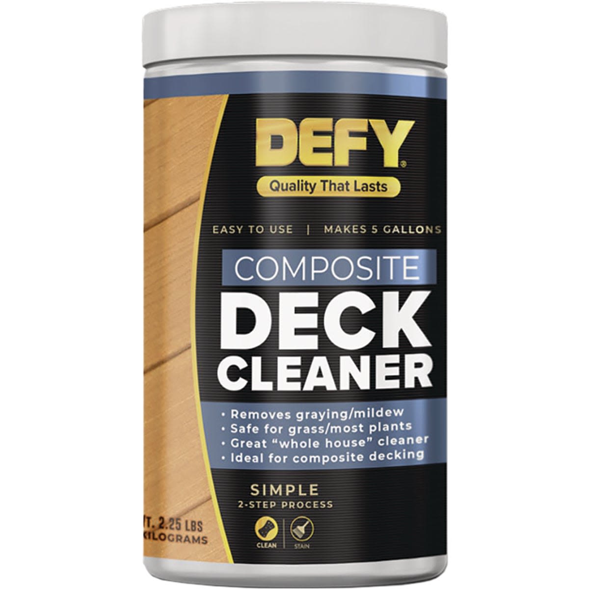 Container of composite deck cleaner for removing mildew and graying on exterior decking in home improvement collections under $50