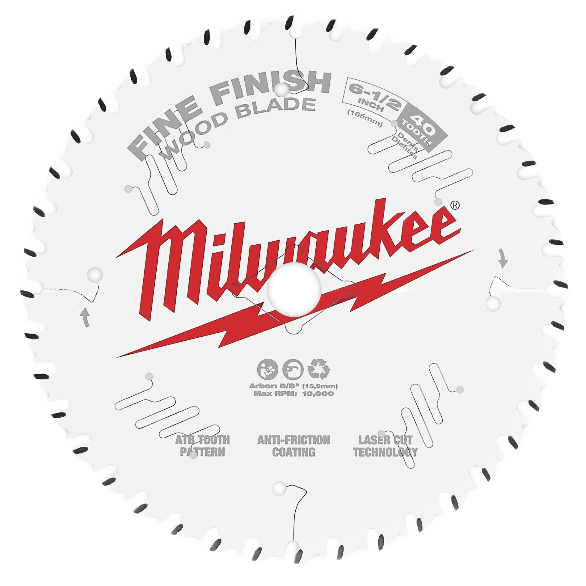 Milwaukee fine finish circular saw blade with 40 teeth for woodworking and tool accessories under $50 collections