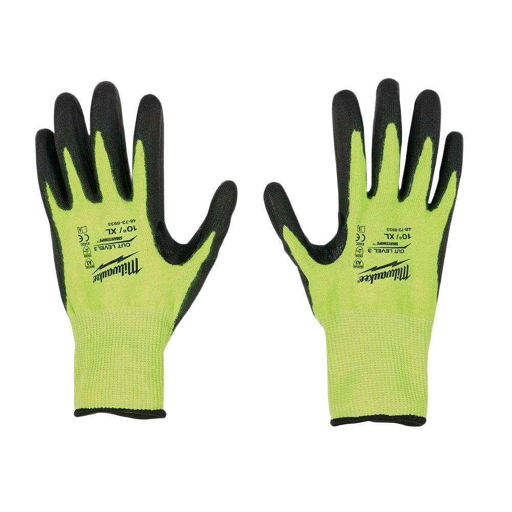 Milwaukee High Visibility Cut Level 3 Polyurethane Dipped - XL