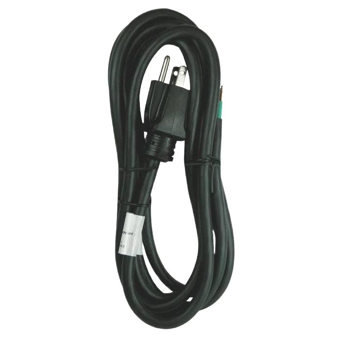 Black 9-foot TPE-rubber power cord with three-conductor wiring for tools and home improvement applications