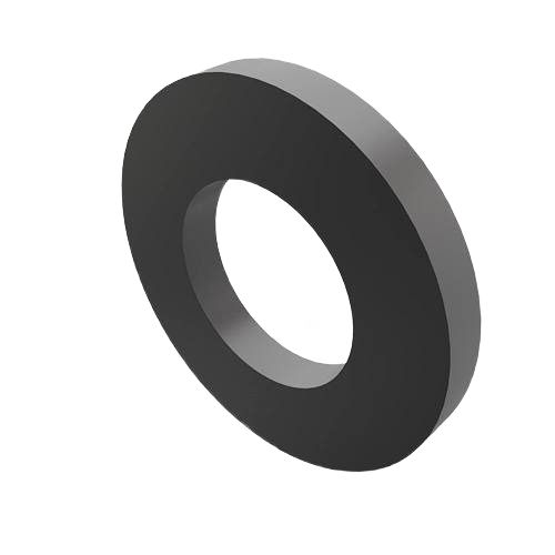 Black metal washer for John Deere parts collection, suitable for nuts, bolts, and home improvement tools.