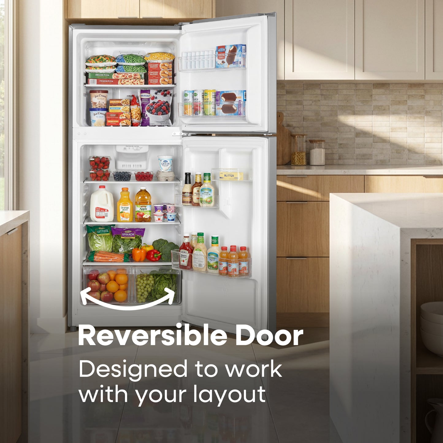 Element Electronics 10.1 cu. ft. Top Freezer Refrigerator - Stainless Steel, ENERGY STAR (ENR10TFGBS)