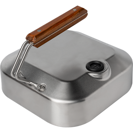Weighted grill press with wooden handle for outdoor grilling tools and Traeger accessories collection