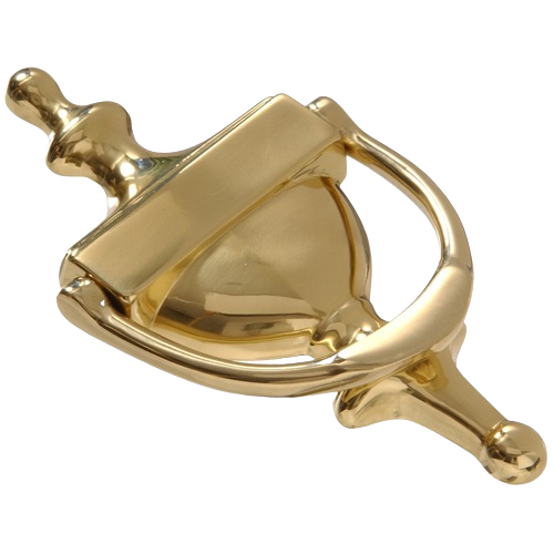 Solid brass door knocker with bright finish, stylish home improvement hardware under $50 from Hillman collection
