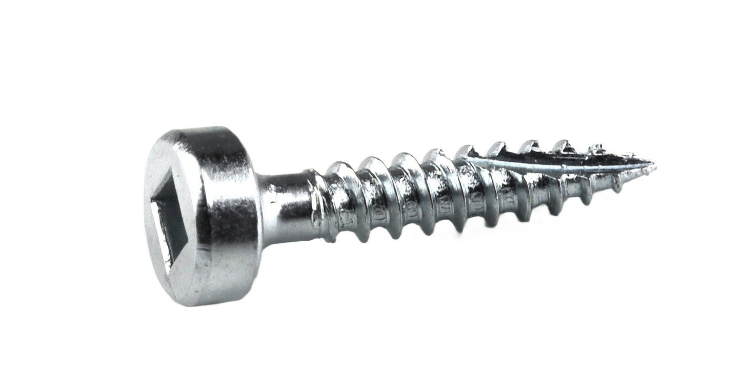 Single fine-thread screw with Philips head designed for precision home improvement and woodworking projects