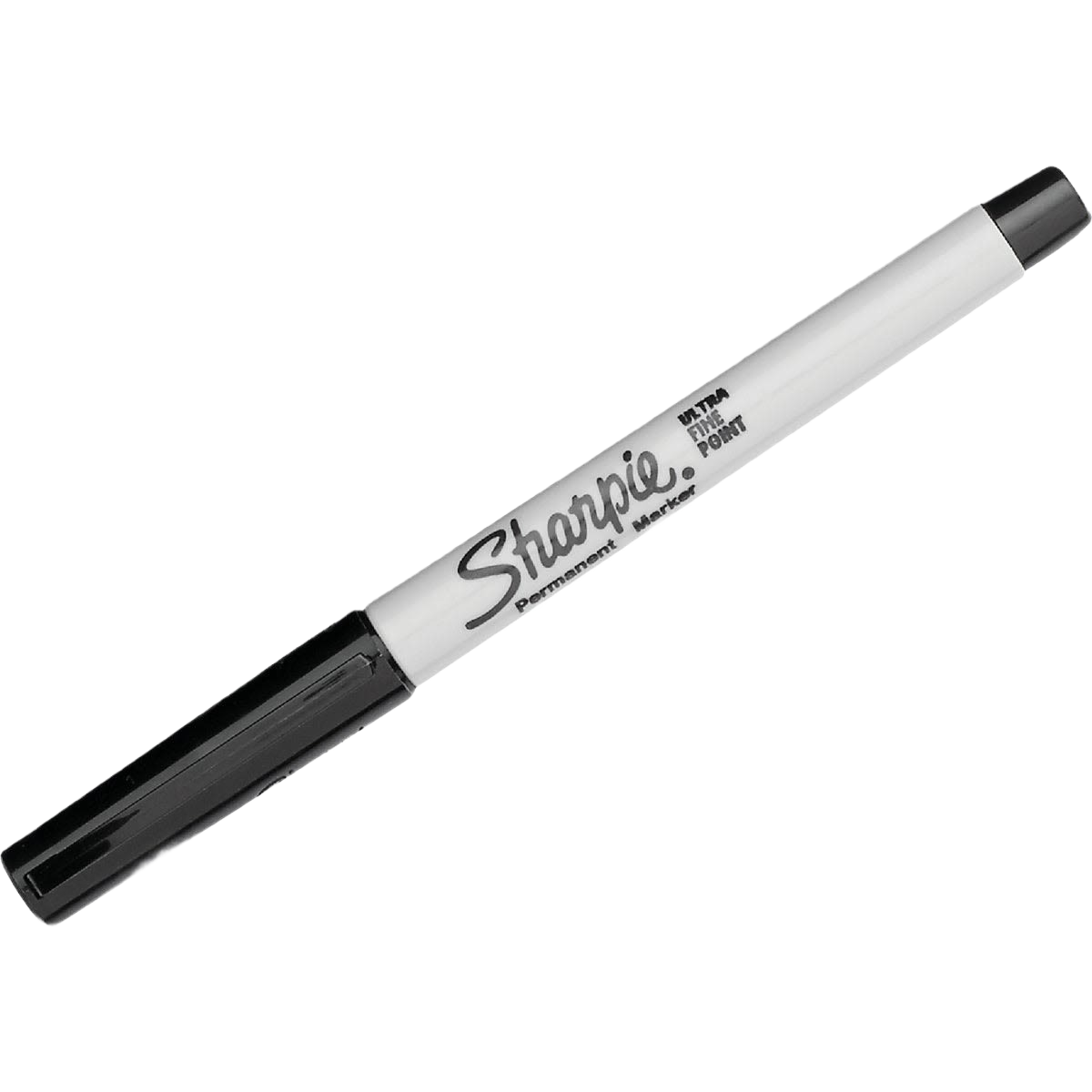 Black capped Sharpie permanent marker with ultra fine tip for detailed writing in office supplies collections under $25