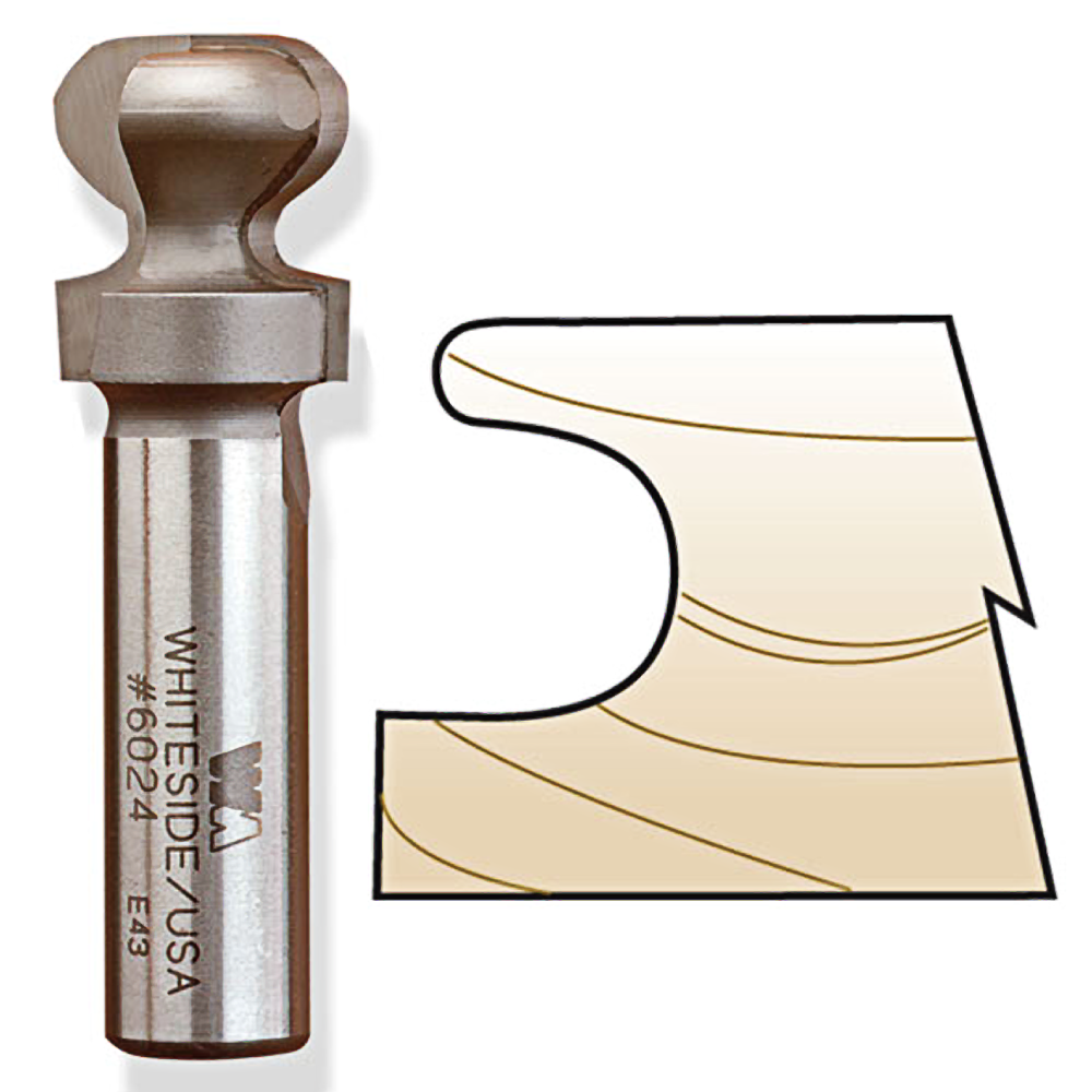 Carbide-tipped European style drawer pull bit with 1/2 inch shank for woodworking in tool accessories collection