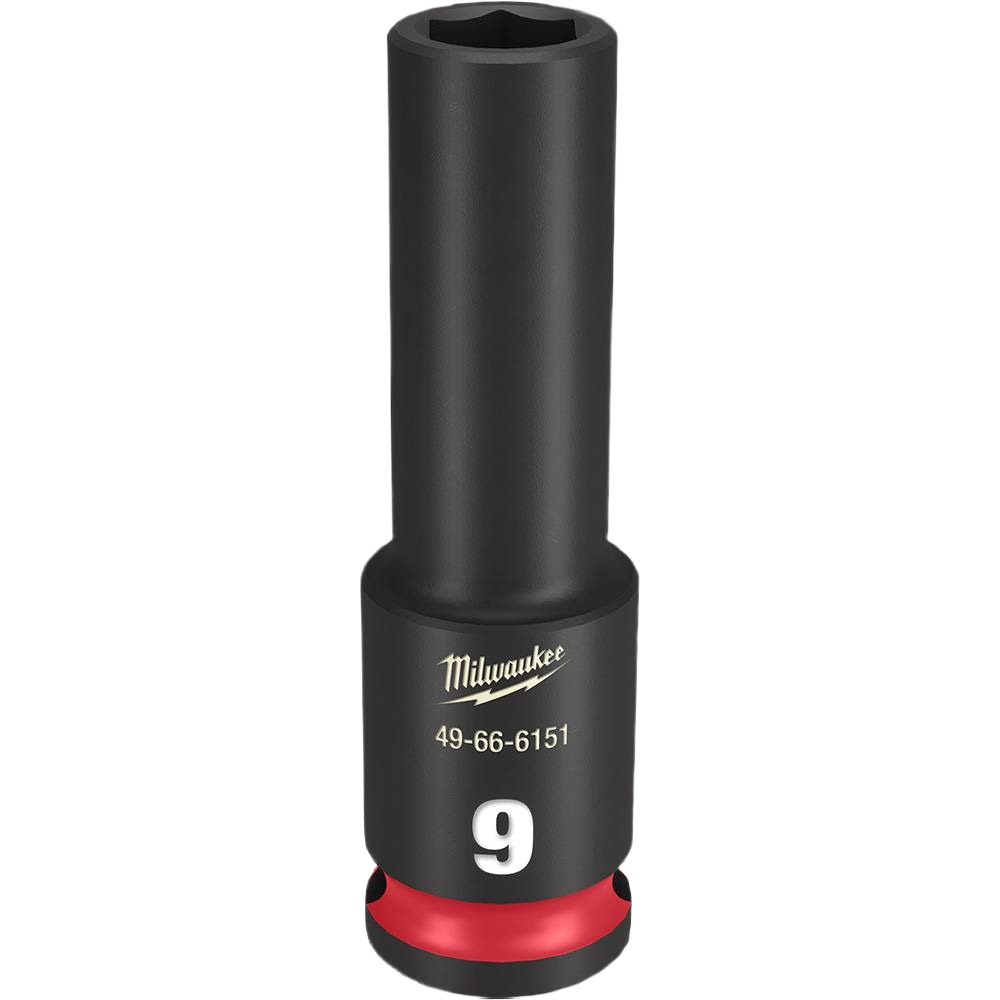 Milwaukee 9mm deep impact socket with 6-point hex design for hand tools and sockets collections under $50