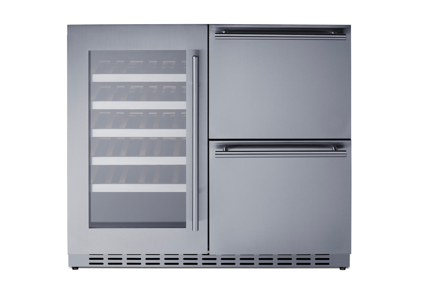 36" Wide Combination Wine Cellar & 2-Drawer Refrigerator, ADA Compliant